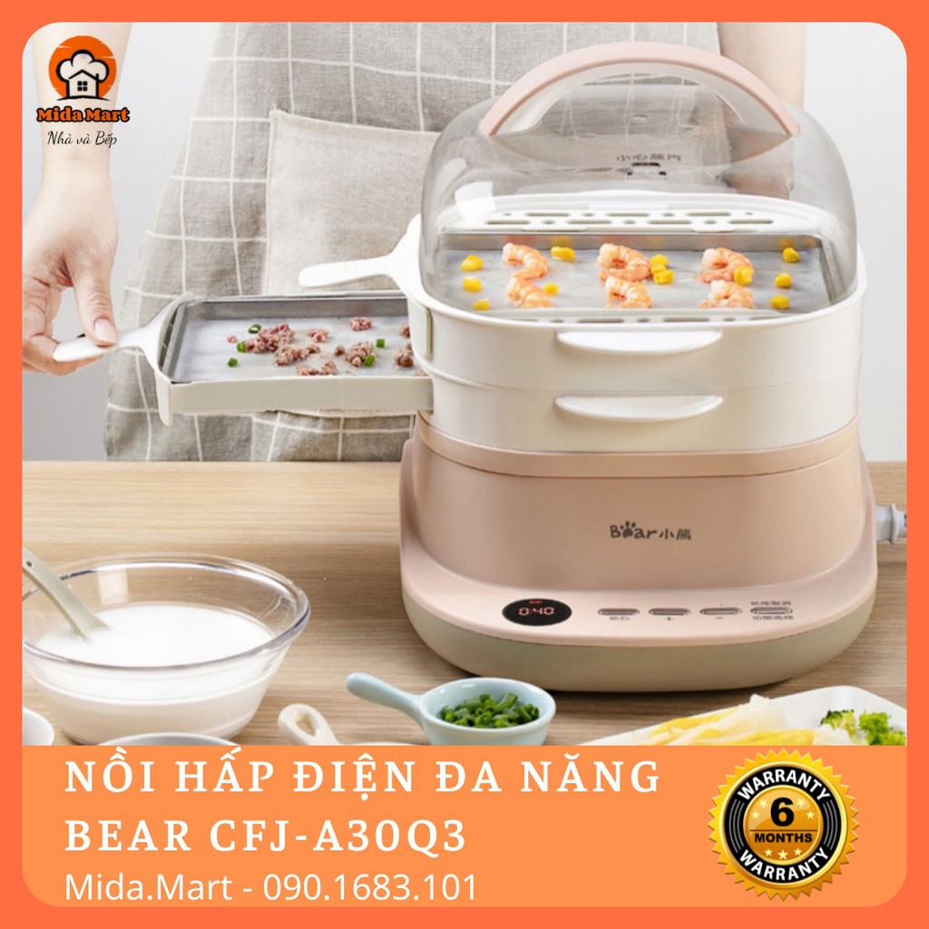 🔥 NỒI HẤP ĐIỆN TỰ ĐỘNG CAO CẤP / LÀM BÁNH CUỐN CHÍNH HÃNG BEAR CFJ-A30Q3 BẢO HÀNH 6 THÁNG 🔥