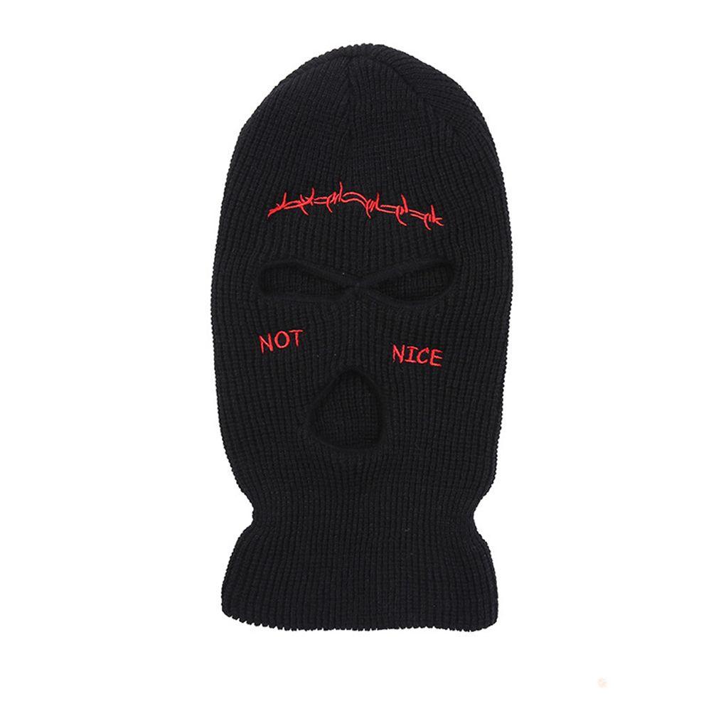 Mũ Beanie 3 Lỗ Thêu Hoa Hồng