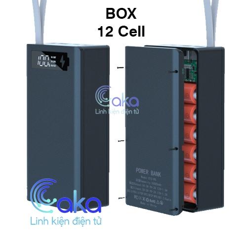 Box sạc dự phòng 12 cell 18650 sạc nhanh (Không pin)