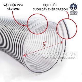 Ống Dẫn Hút Bụi Lõi Thép Phi 110 - 1 Mét