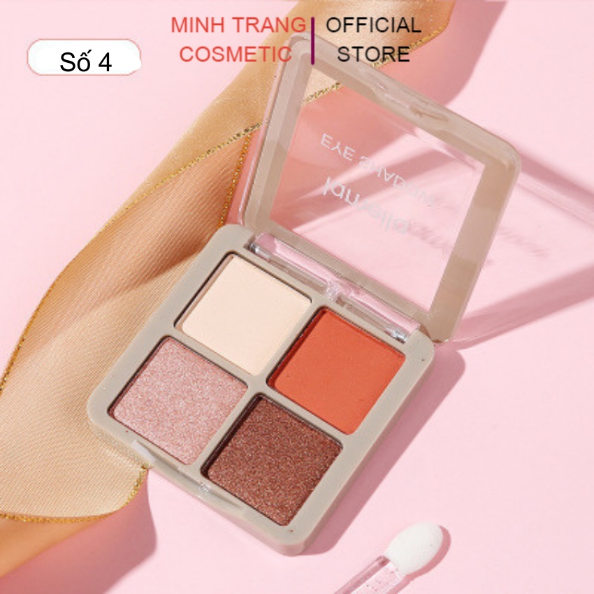 Phấn Mắt 4 ô Vuông Lameila Eye Shadow 5086,bảng phấn mắt nhũ lấp lánh nội địa Trung lì,mịn,lâu trôi,lên tone chuẩn