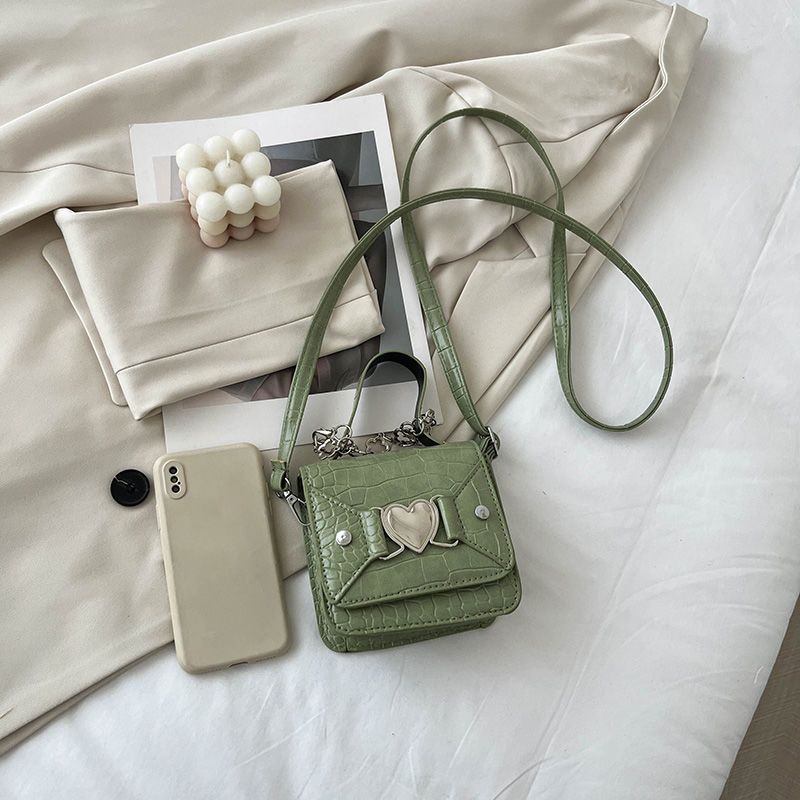 Túi Đeo Chéo Hình Vuông Nhỏ Màu Trơn Phong Cách Phương Tây Thiết Kế Đơn Giản Dành Cho Nữ