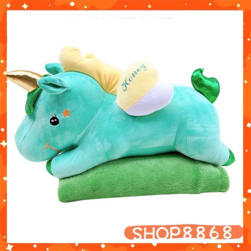 Set gói mền unicorn sừng bóng 2 in 1-shop8868