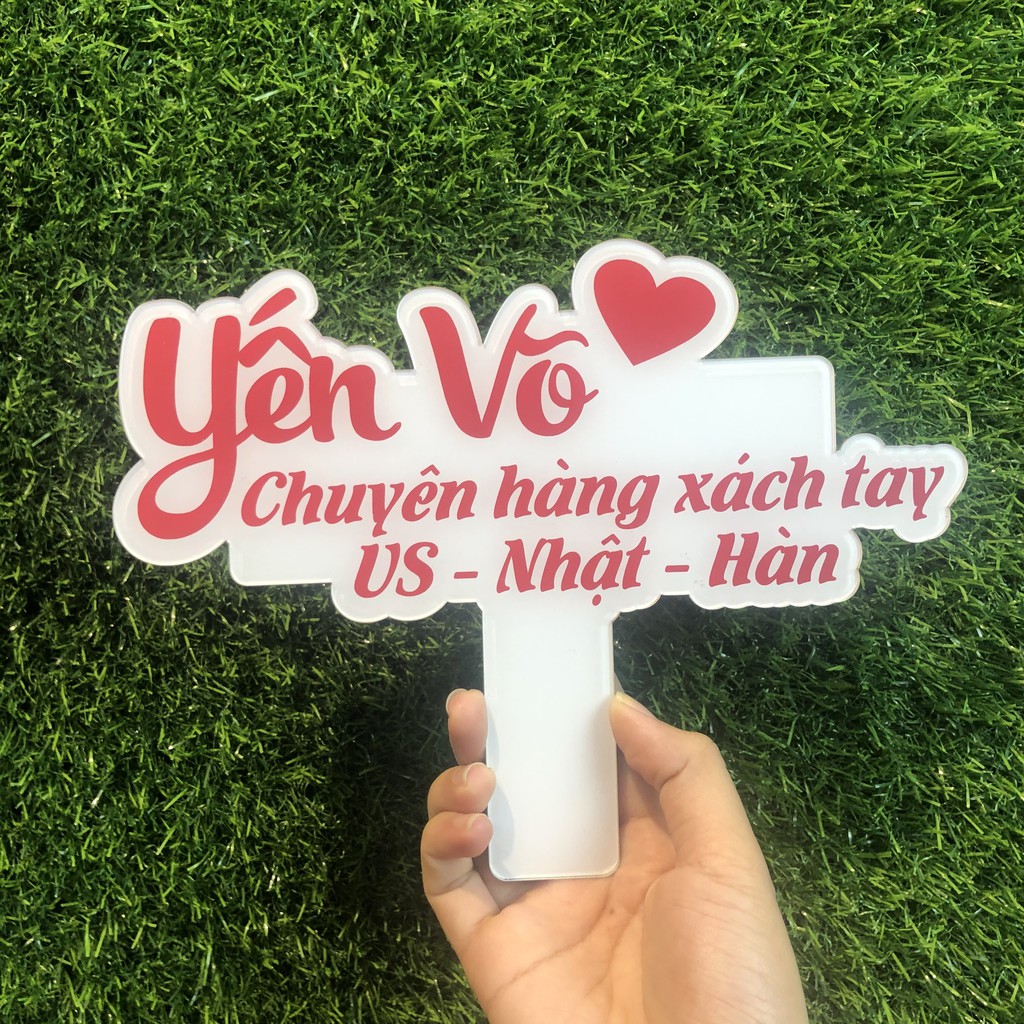 Biển hiệu cầm tay chụp ảnh sản phẩm - Thiết kế in tên shop của bạn - Dụng cụ bán hàng online hiệu quả