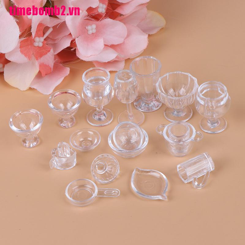 Bộ 17 Món Đồ Chơi Trong Suốt Trang Trí Nhà Búp Bê