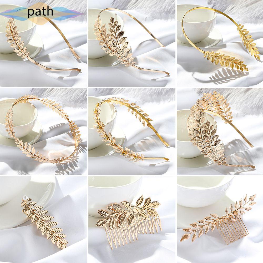 Băng đô cài tóc hình vương miện họa tiết lá cây phong cách cổ điển dành cho cô dâu