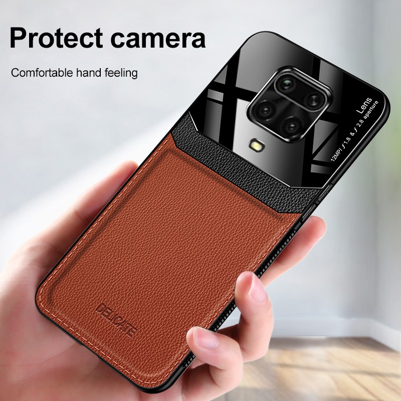 Ốp Điện Thoại Koosuk Bằng Acrylic Cứng Phối Da Chống Rơi Cho Xiaomi Redmi Note 9 Pro Max Note 9S 10 10S