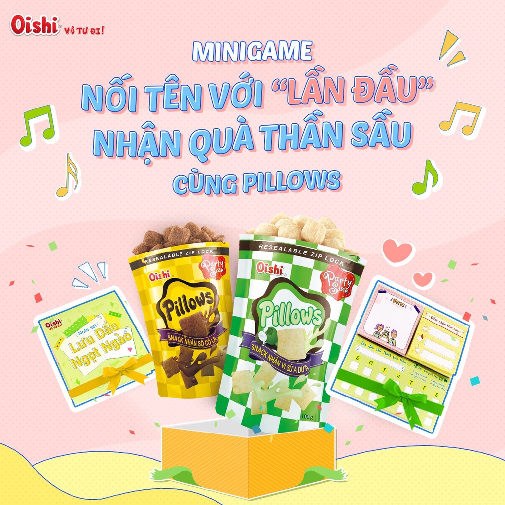 Snack Pillows Oishi đủ vị gói 85g
