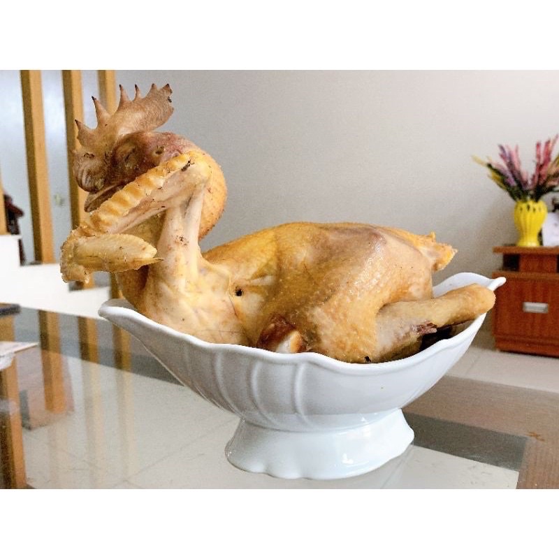 Đĩa sứ thuyền đựng gà cúng thắp hương (sứ Bát Tràng cao cấp)