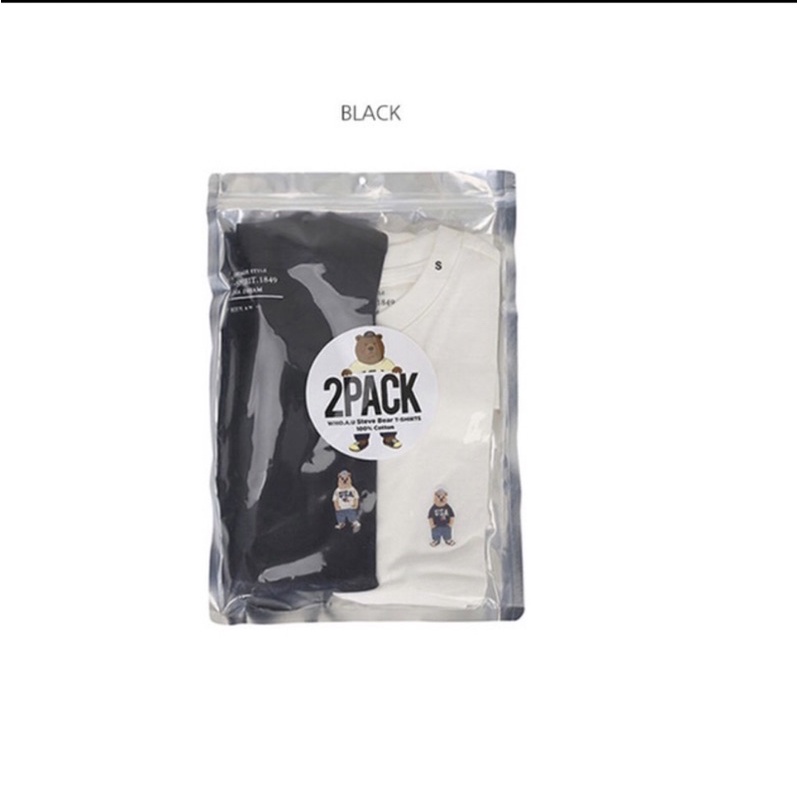 Set 2 áo thun WHO.A.U WHRAB2101U thêu Steve USA