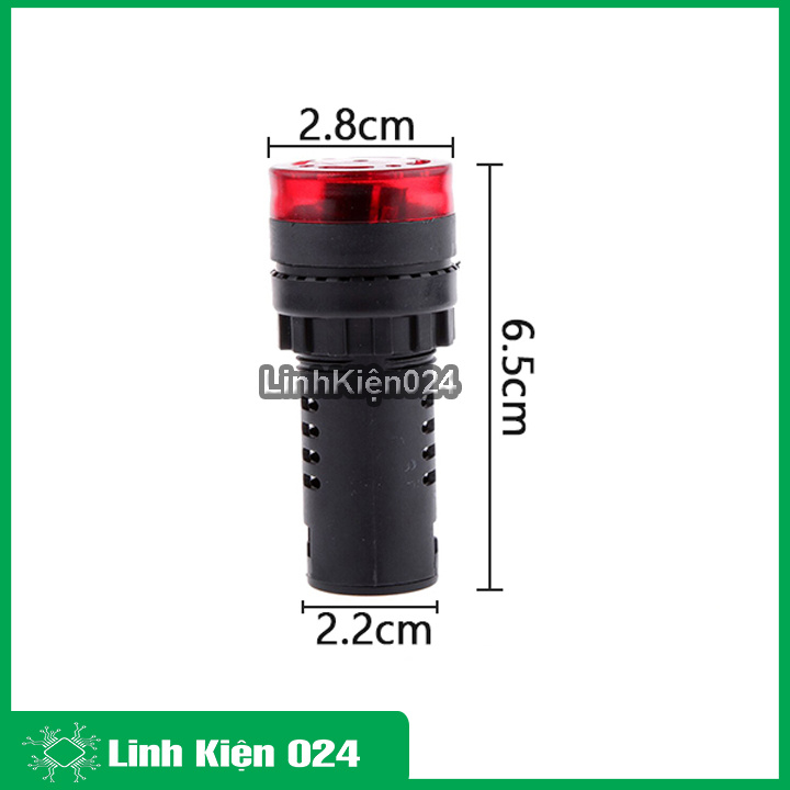 Đèn Báo Nguồn Có Còi AD16-22SM 220VAC
