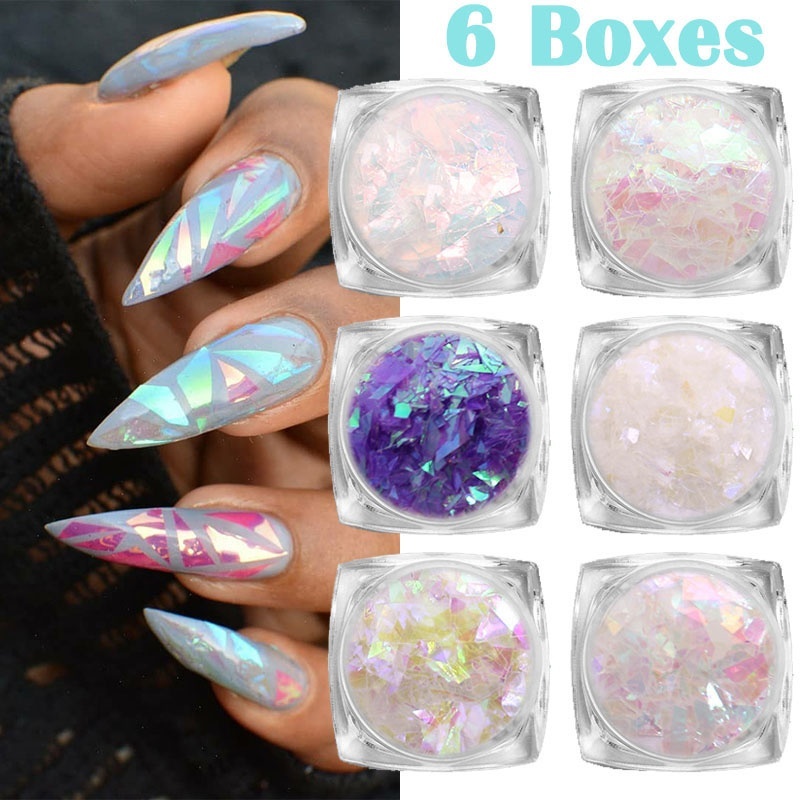 [Hàng mới về] Set 6 hộp phụ kiện 3d trang trí móng tay