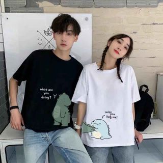 Áo đôi Unisex hình khủng long cute
