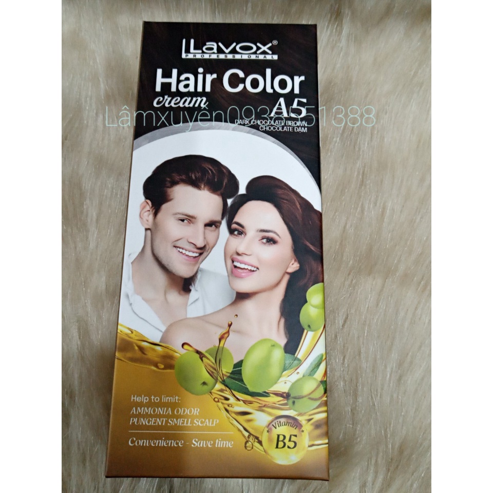 Thuốc nhuộm tóc phủ bạc LAVOX ,phủ bạc hoàn toàn 100% đều màu suôn mềm bóng tóc