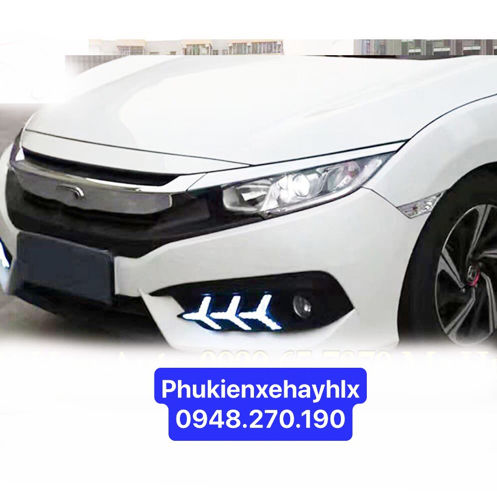 Độ đèn Led gầm xương cá phía trước HONDA CIVIC 2018 - 2019