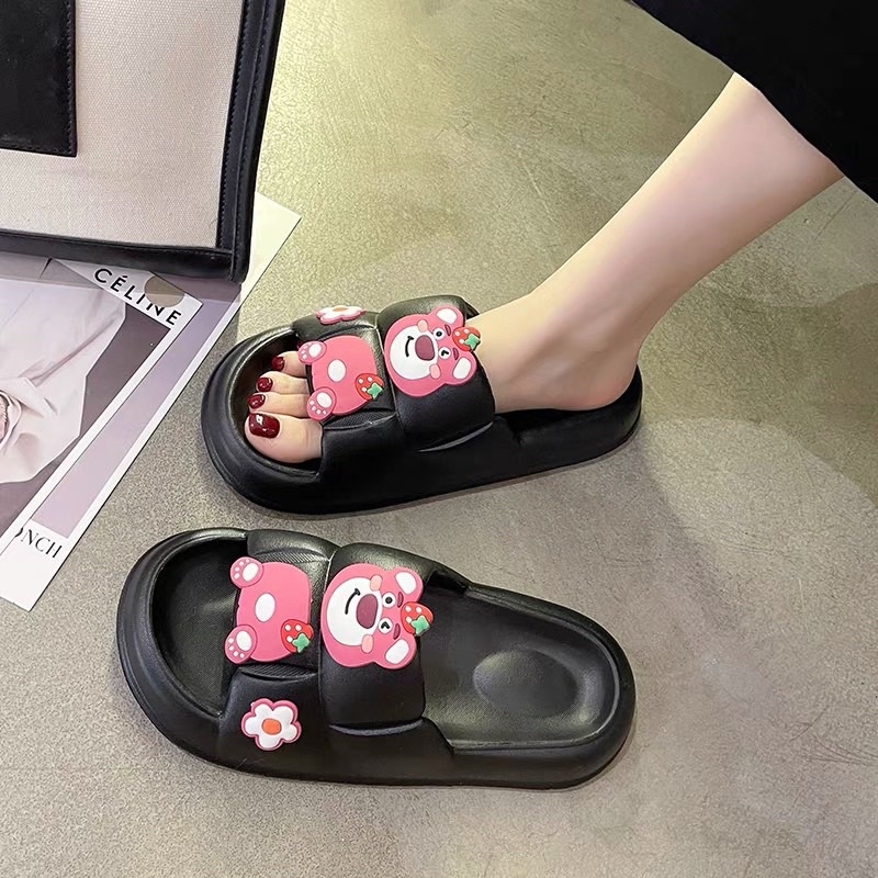 Dép bánh mì độn đế phao gấu dâu dis.neyy siêu xinh