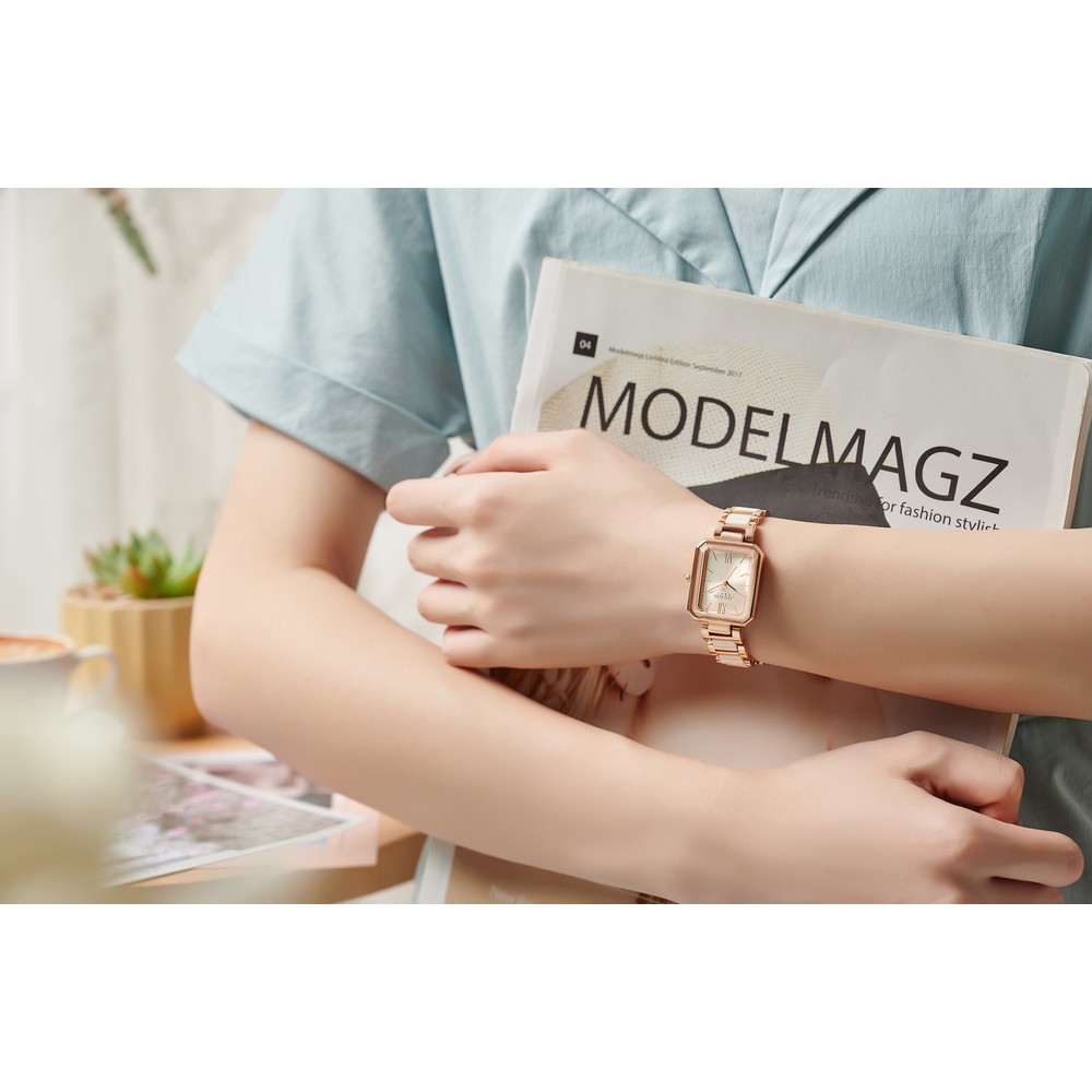 Đồng Hồ Nữ JA-1273B Julius Hàn Quốc Dây Đá ceramic
