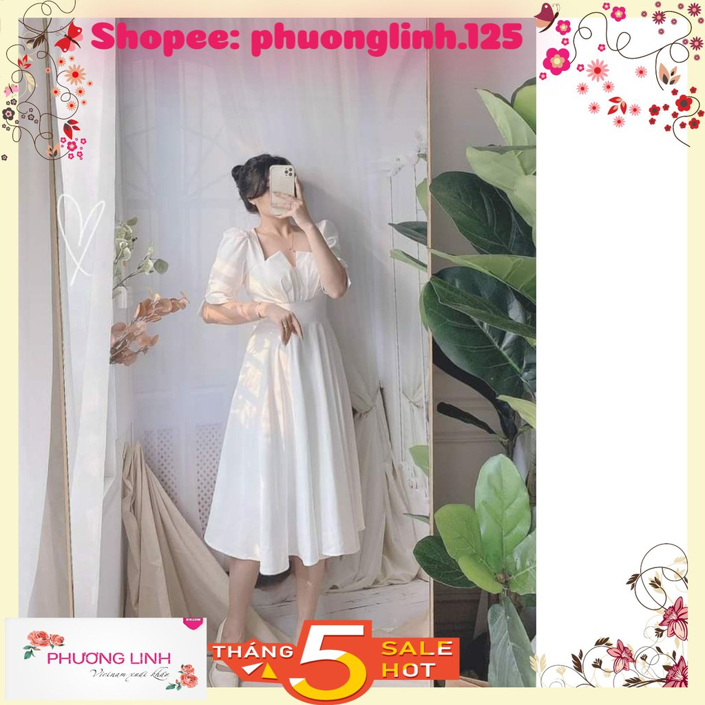 [Mã FAGREEN1505 giảm tới 30K đơn 99K] VÁY VNXK XẾP QUẠT NGỰC TAY BỒNG 2M CHO NỮ | BigBuy360 - bigbuy360.vn