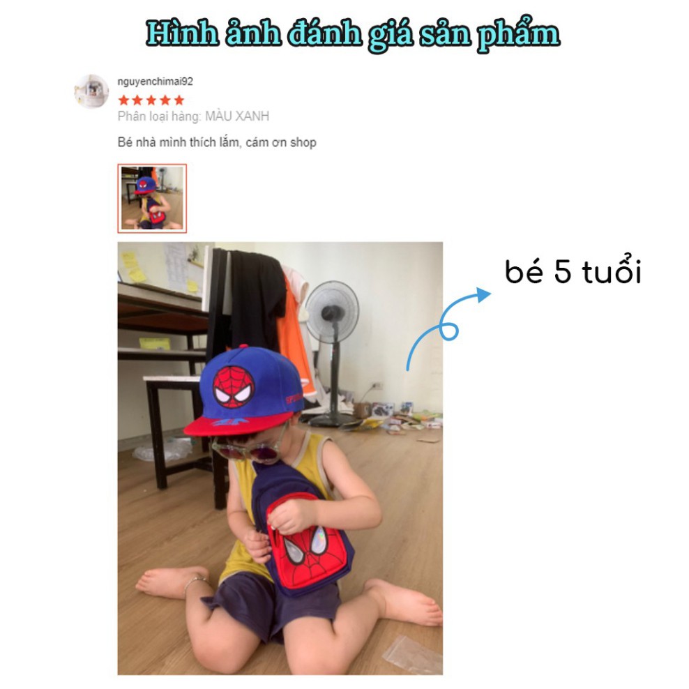 Mũ cho bé trai từ 2 tuổi đến 7 tuổi nón snapback trẻ em họa tiết người nhện mùa hè đáng yêu xinh xắn người nhện a