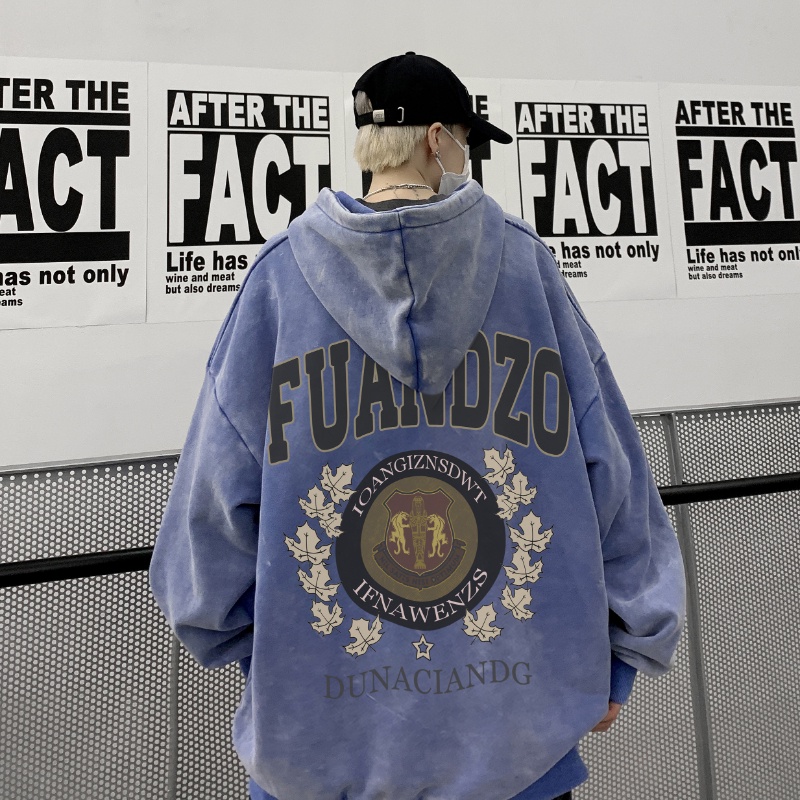 Áo hoodie IFNICEFUTURE tay dài dáng rộng phong cách retro thời trang thường ngày cho nam