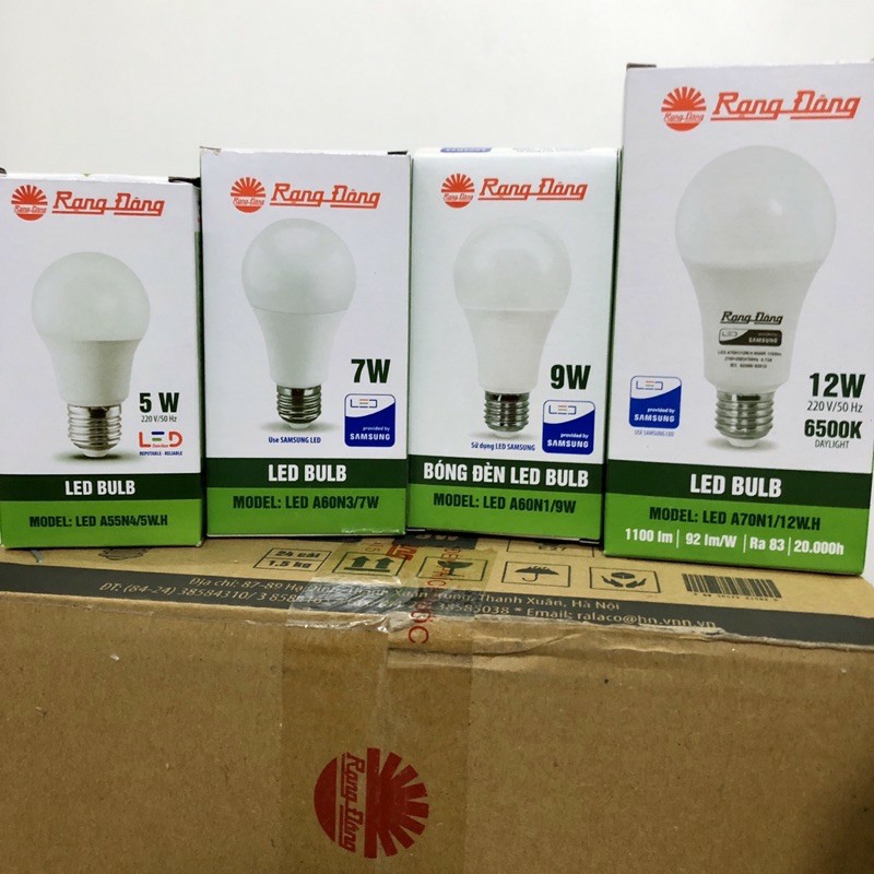 Bóng đèn LED BULB Tròn Rạng Đông 3W 5W 7W 9W 12W 15W 20W Chipled SamSung  Bảo Hành 2 Năm