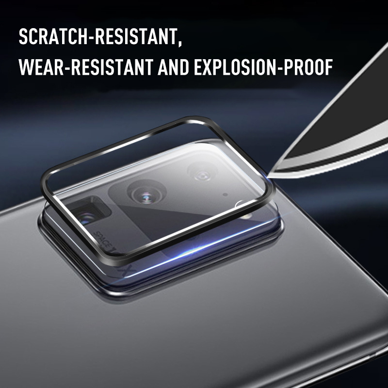 Samsung Galaxy S10 S20 Note 10 Plus 20 Ultra Metal Back Lens Ring + Tempered Glass Camera Lens Protector