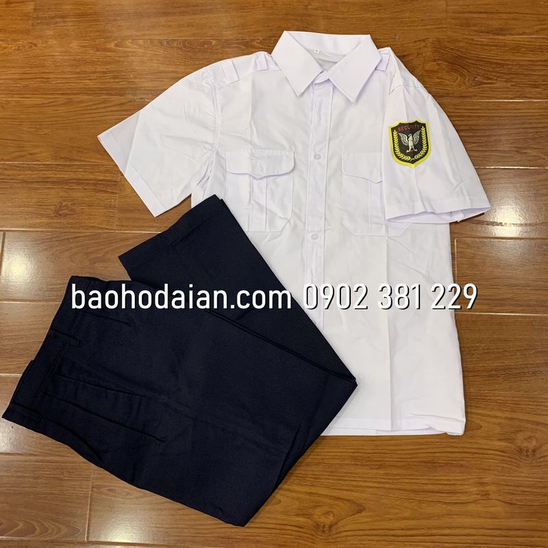 Quần áo bảo vệ ngắn tay màu trắng (áo vải si - quần casme)