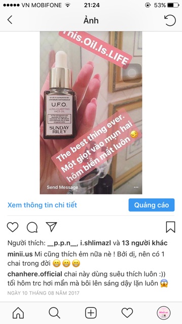 🌳Dầu dưỡng hỗ trợ làm giảm mụn Sunday Riley U.F.O Ultra Clarifying Face Oil - mẫu thử | BigBuy360 - bigbuy360.vn