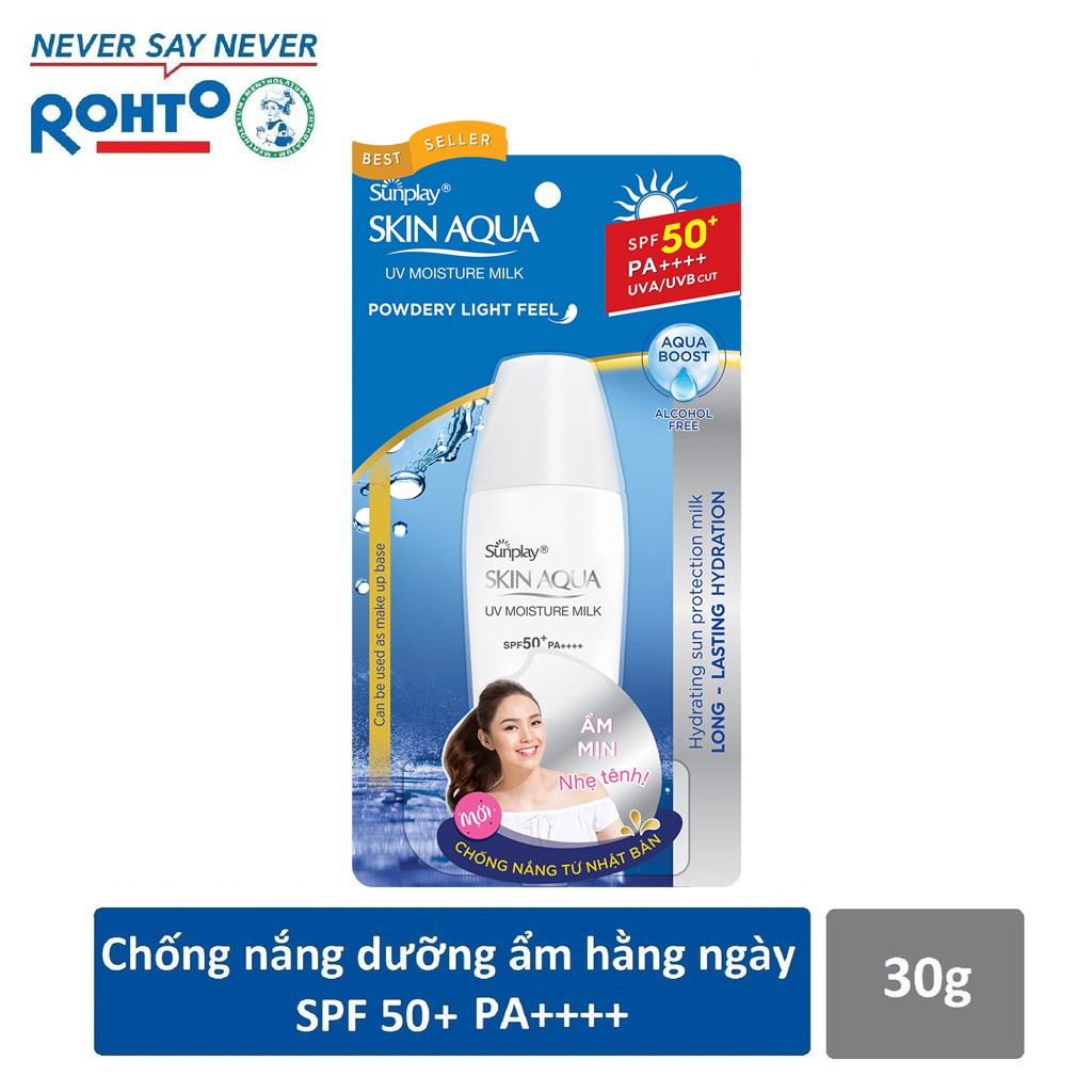 Sữa chống nắng dưỡng da giữ ẩm Sunplay Skin Aqua Moisture Milk SPF50+ 30g-[Cocolux]