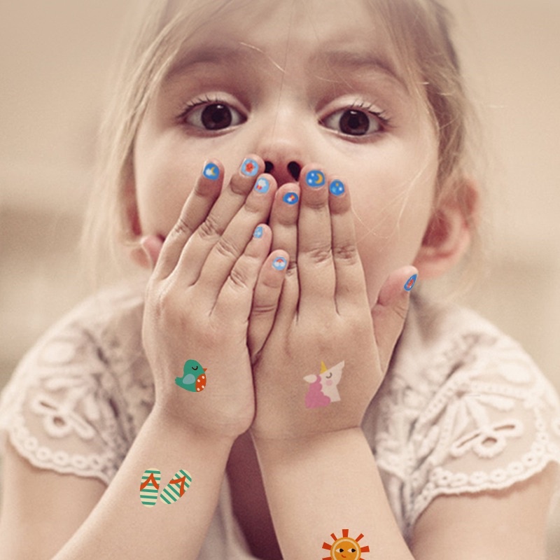 Sticker dán móng tay cho bé Nail stickers Mideer 2 mẫu miếng dán móng tay giả cho bé gái