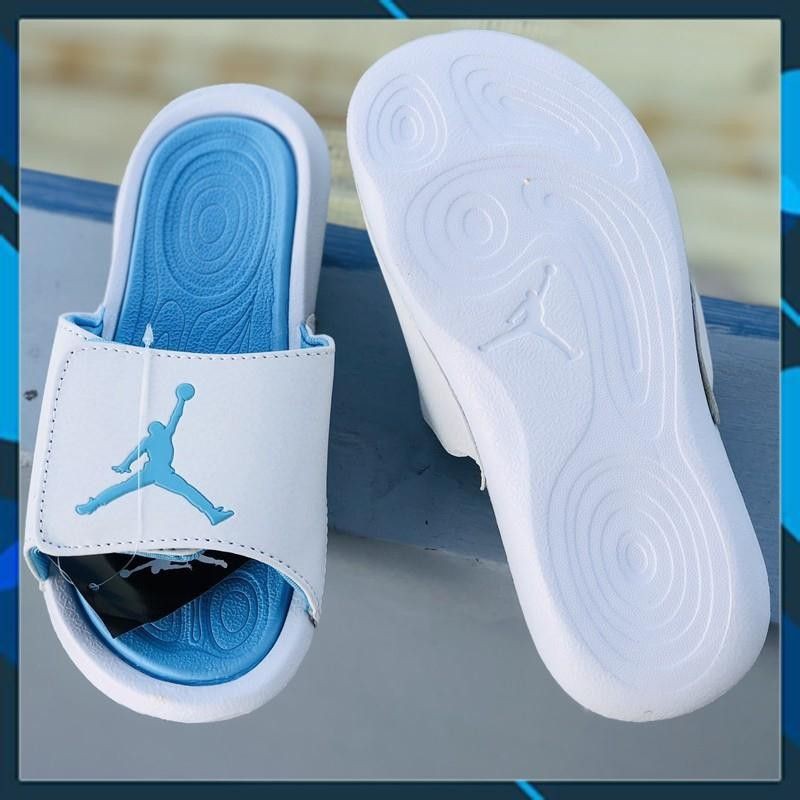 🎁Hàng sẵn + Hộp + Freeship🎁 Dép quai ngang JD Jordan hydro 6 -màu trắng xanh