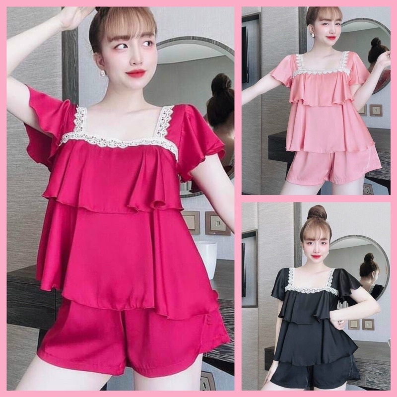 Đồ Ngủ Sexy- Bộ Ngủ Satin Form 40-55Kg( ảnh thật)