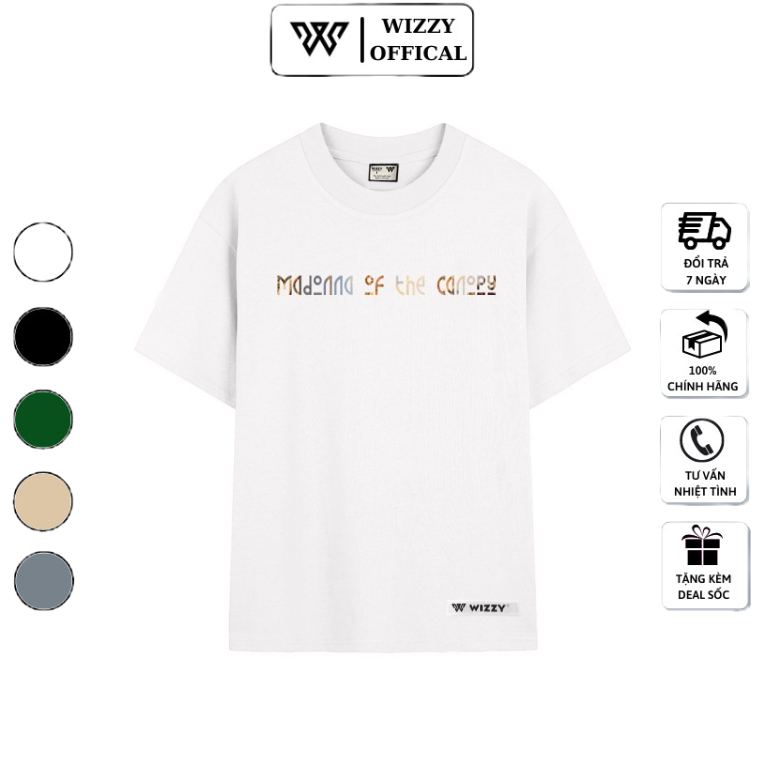 Áo phông nam cộc tay unisex, Áo thun nam cổ tròn cotton fom dáng rộng in Madonna WZC06 Wizzy Official Mã 03