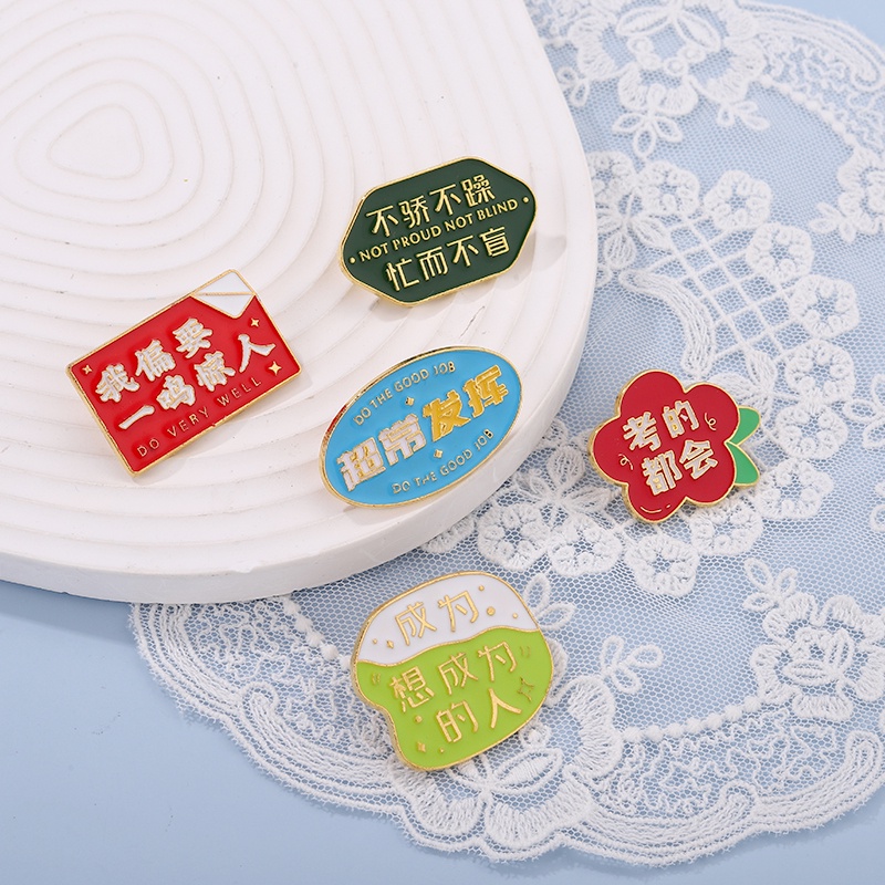 Huy Hiệu Cài Áo Hình Ngôi Sao Hoạt Hình Chữ Blessing Và Hoa Tráng Men Dùng Làm Quà Tặng Cho Học Sinh