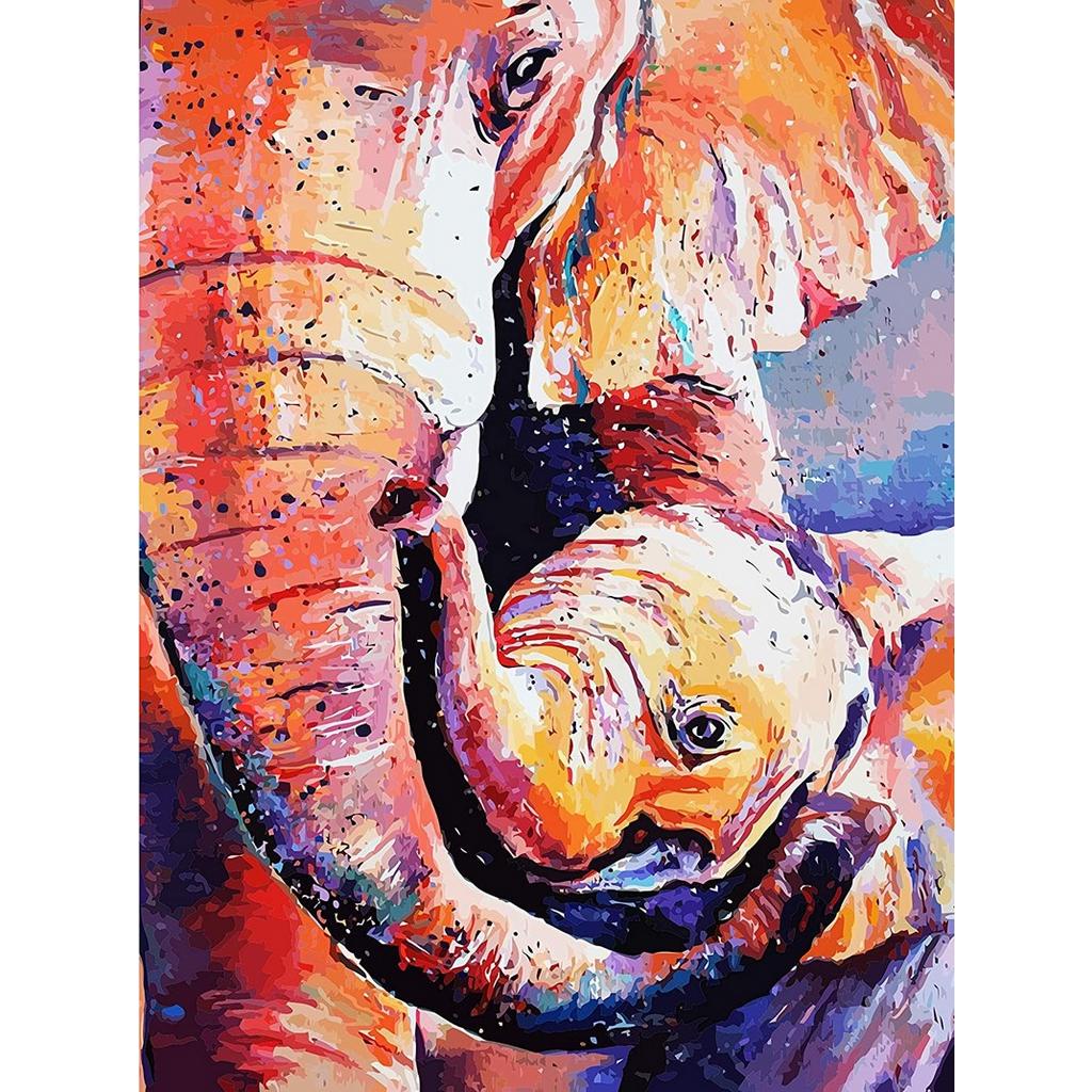 Bộ tranh đính đá 5D tự làm hình voi 30×40cm