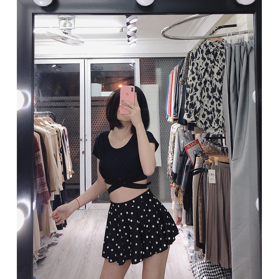 Lẻ áo bơi cộc tay đen cho khách