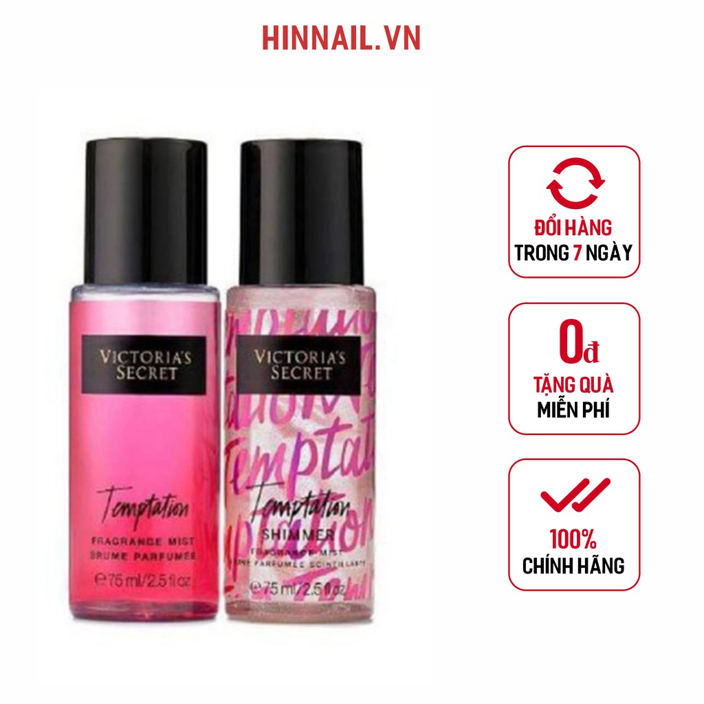 Xịt Thơm Body Victoria's Secret Set 2 Chai ❤️ Shimmer 75ml-Phiên bản đặc biệt có nhũ óng ánh