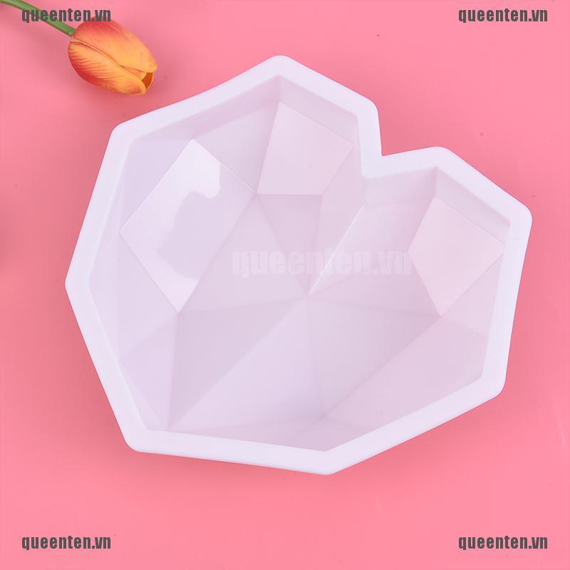 3D Heart Shape Diamond Love Chocolate Moulds Candy Mold For Wedding Baking QUVN