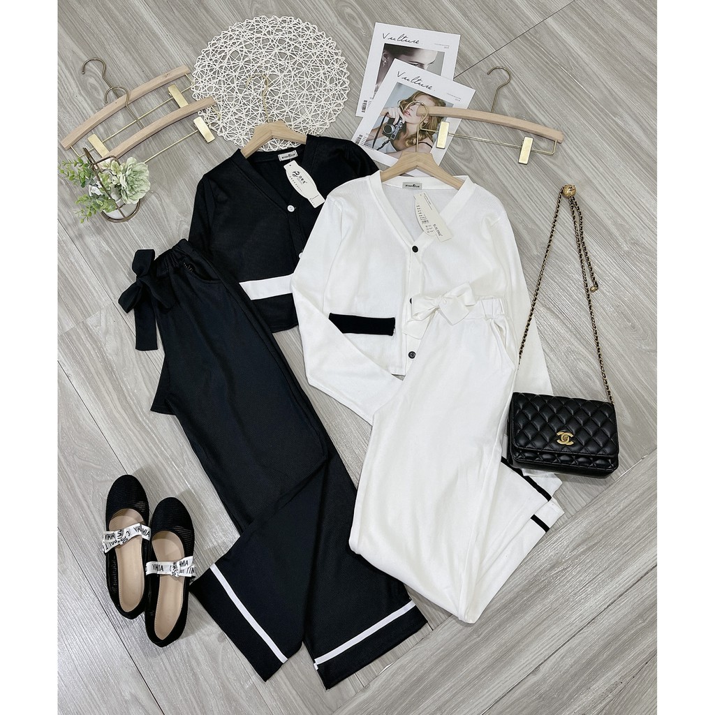 SET BỘ LEN DÀI TAY VIỀN TÚI QUẦN ỐNG SUÔNG MẶC ĐI DẠO PHỐ