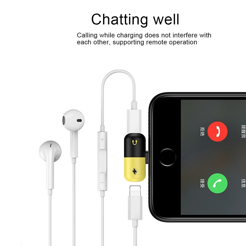 Đầu gắn cáp chia cổng sạc và tai nghe 2 trong 1 cho iPhone X iPhone 7 8 Plus