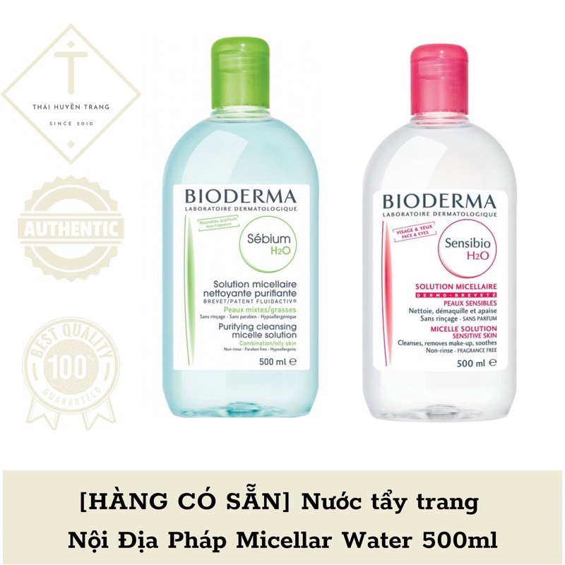 [CÓ SẴN] NƯỚC TẨY TRANG SENSIBIO H2O MICELLAR WATER 500ML