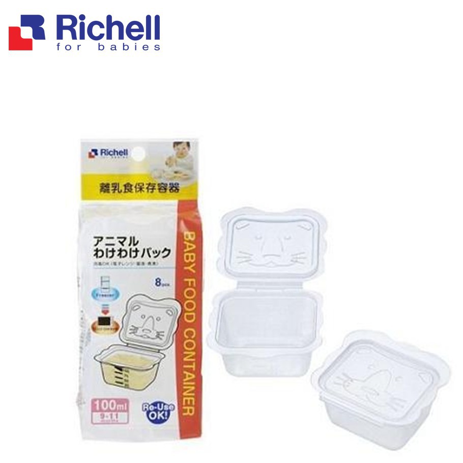 [Mã SKAMLTSM9 giảm 10% đơn 99K] Bộ Hộp Đựng Thực Phẩm Ăn Dặm Richell Nhật Bản Loại 50ml/ 100ml/ 150ml