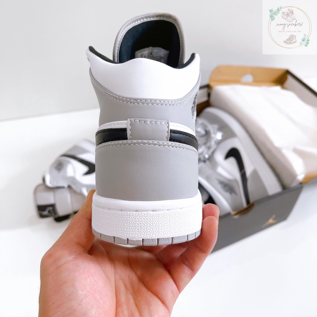 Giày Sneaker Nam Nữ màu XÁM cổ cao, Giày Nike Air Jordan 1 JD  Cổ CAO Cao Cấp 2021 HÀNG MỚI