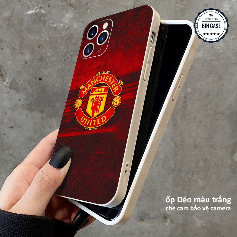 ⚽Ốp lưng logo MU Manchester Utd đẹp ⚽huy hiệu MU màu đỏ iphone 13 12 11 Pro Max 6s 6 7 8 Plus X Xr Xs Max BONGDA013