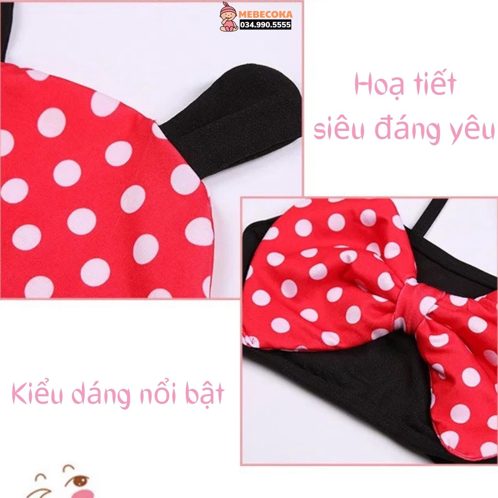 Đồ bơi trẻ em, Bộ đồ bơi bé gái dưới 13kg họa tiết MICKEY loại Cao Cấp tặng kèm MŨ