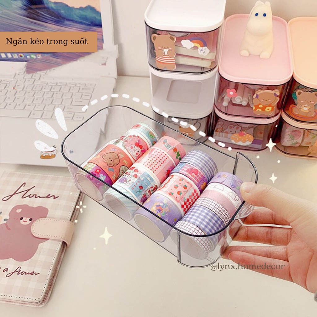 Tủ Đựng Đồ Ngăn Kéo Xếp Chồng Màu Pastel Kẹo Ngọt Dễ Thương Lynx Home