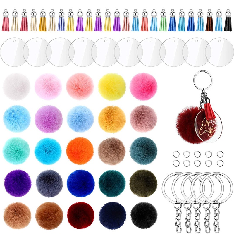 1 Set Móc Khóa Acrylic Trong Suốt Hình Tròn