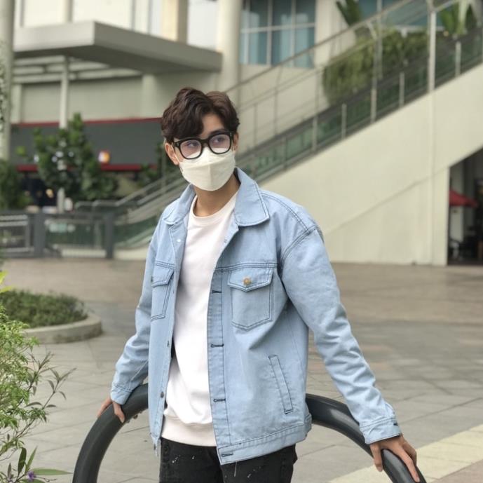 Áo Khoác Jeans, Áo Jackets Jeans Đôi Tay Khóa Unisex Cho Cả Nam Và Nữ Vải Jeans Xuất Dày Dặn MB