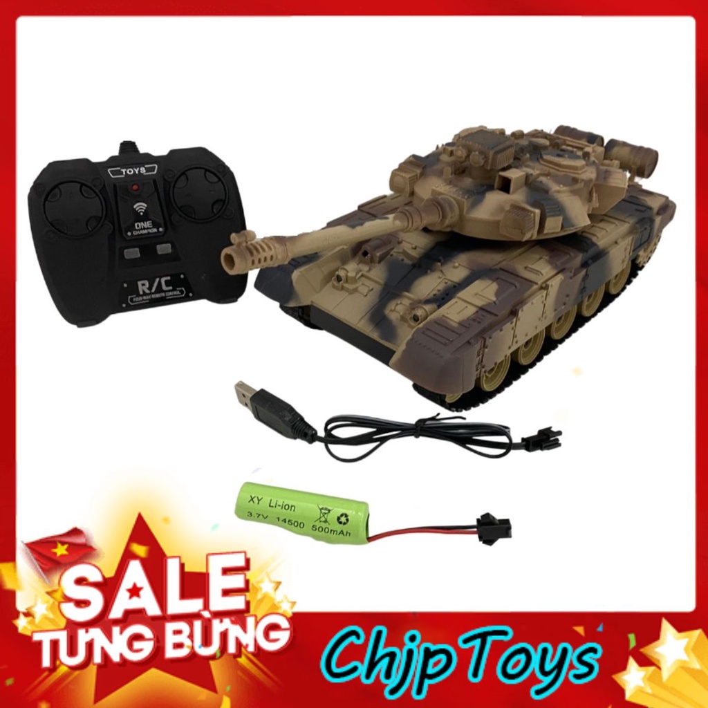 Xe Tăng Điều Khiển Từ Xa Chạy Bánh Xích 30cm Pin Sạc, Có Nhạc Chiến Đấu (Xj13 SAC)