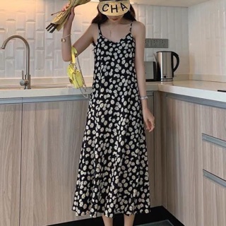 Váy hai dây hoa cúc dáng dài cực hot
